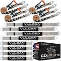 VULCAN Complete Axle Strap Tie Down Kit - Silver Series Webbing