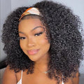 Kinky Curly Headband Wig Human Hair 14 in - Easy Wear, Natural Look