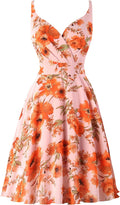 Women's Chiffon Cocktail Dress V-Neck Spaghetti Strap - Knee
