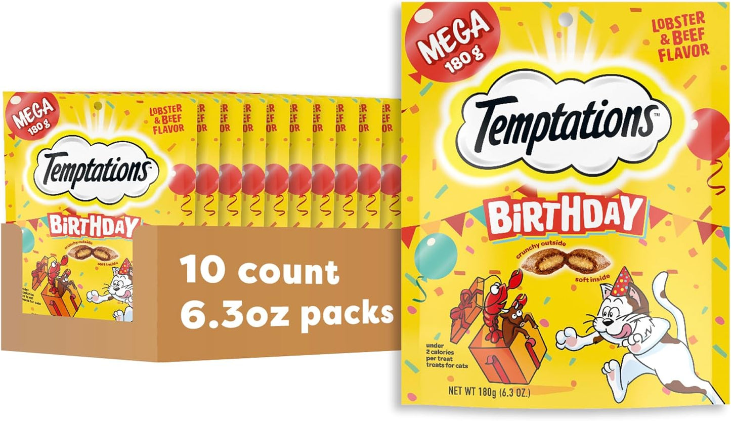 Temptations Birthday Crunchy and Soft Cat Treats for Cats