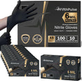 FifthPulse 6 Mil Black Nitrile Gloves - Heavy Duty Protection