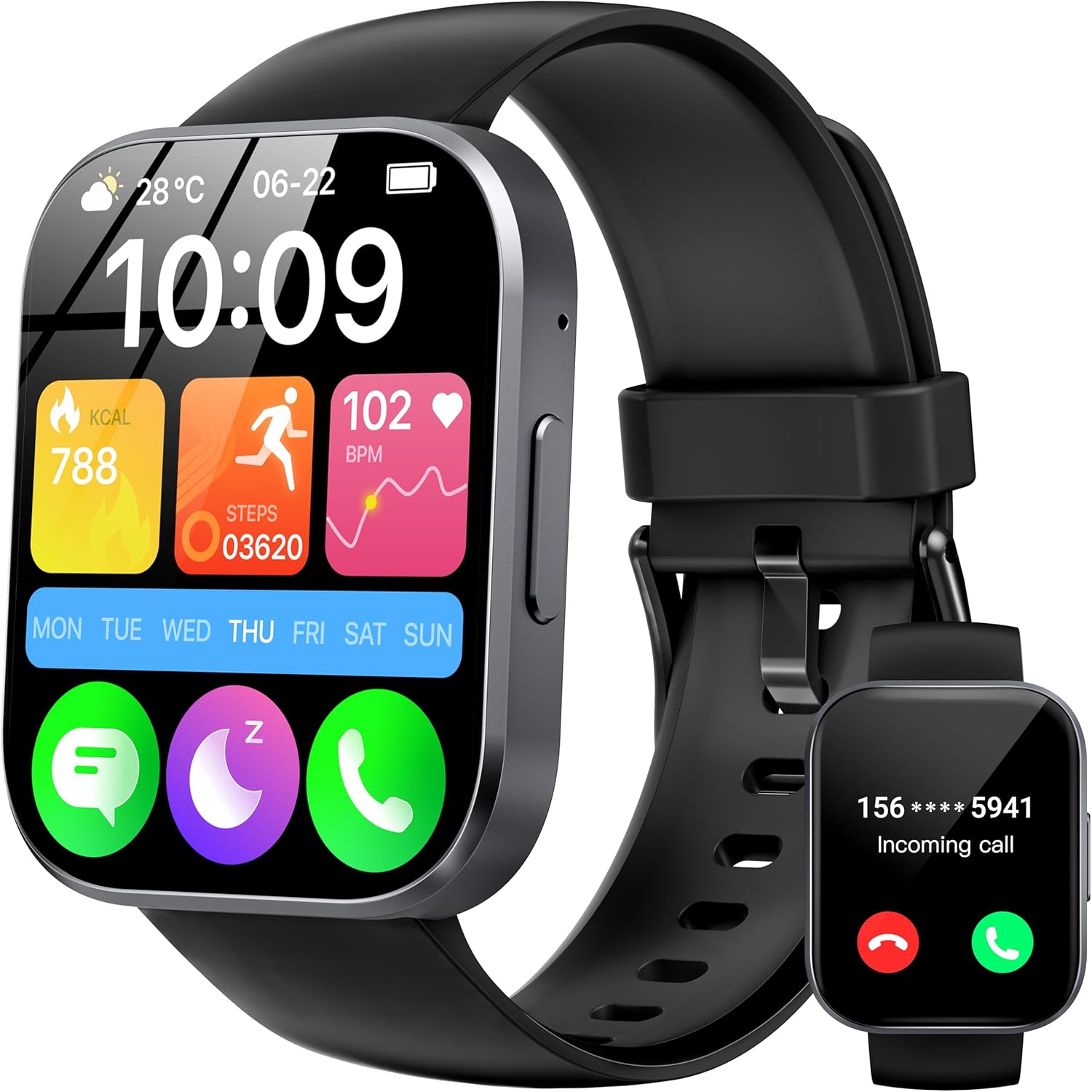 OUKITEL Smartwatch: Answer/Make Calls, HD Display, Fitness Tracker