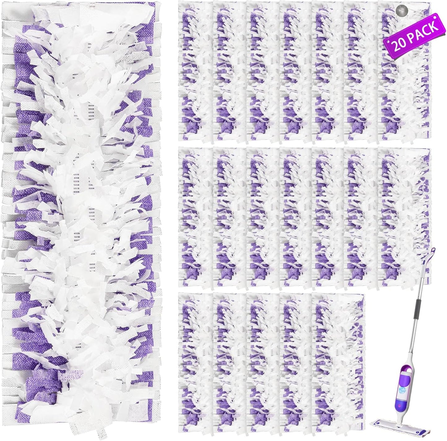 JORAIR 20-Pack Multi-Surface Mop Pads - Spray Clean & Disposable