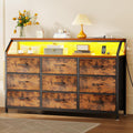 KKL 9-Drawer Dresser with LED Lights and Charging Station - Stylish