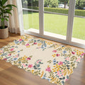 Colorful Floral Entry Rug 3x5 ft - Washable Boho Door Mat
