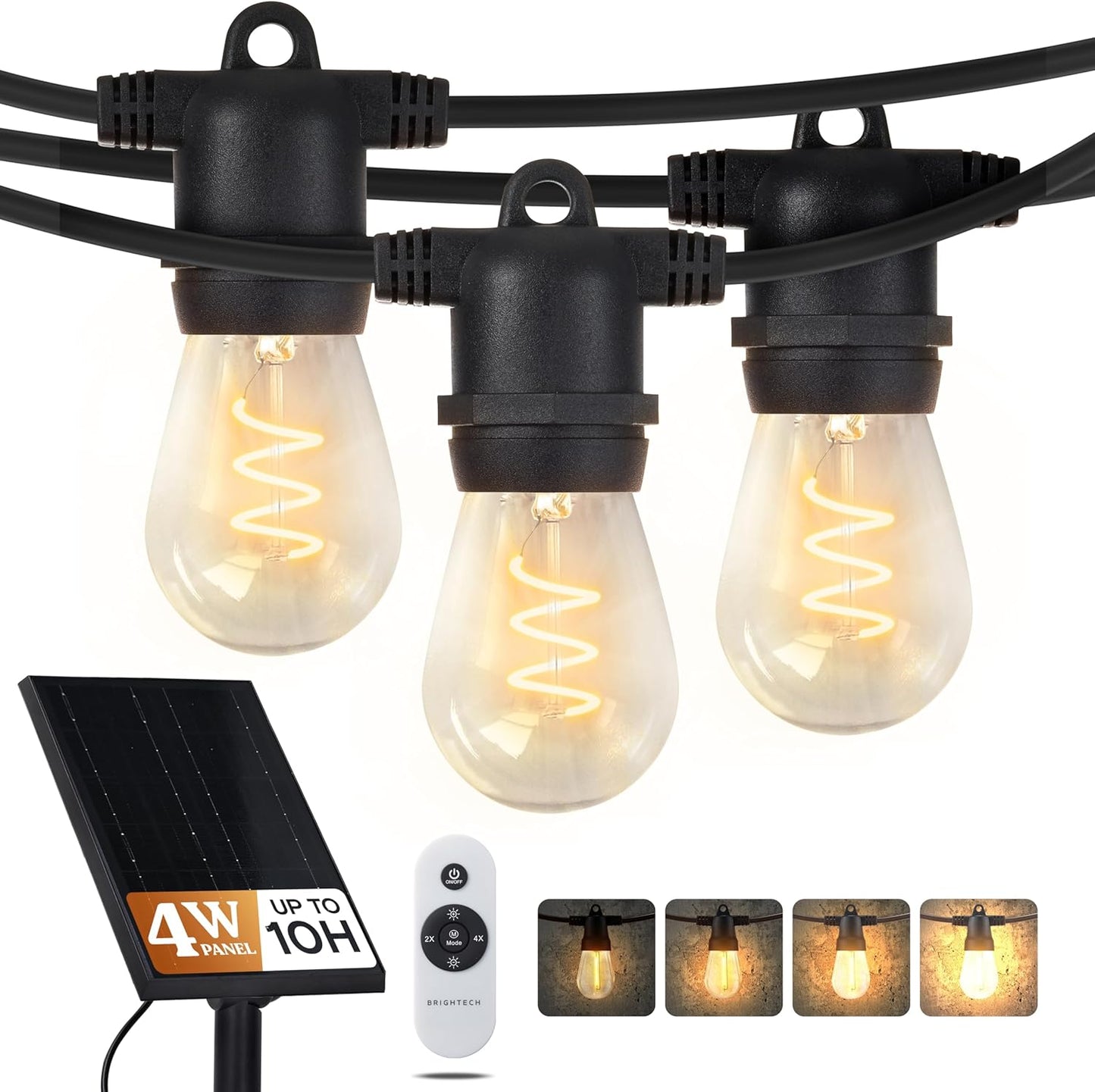 Brightech Ambience Pro 48 Ft Solar String Lights for Outdoors