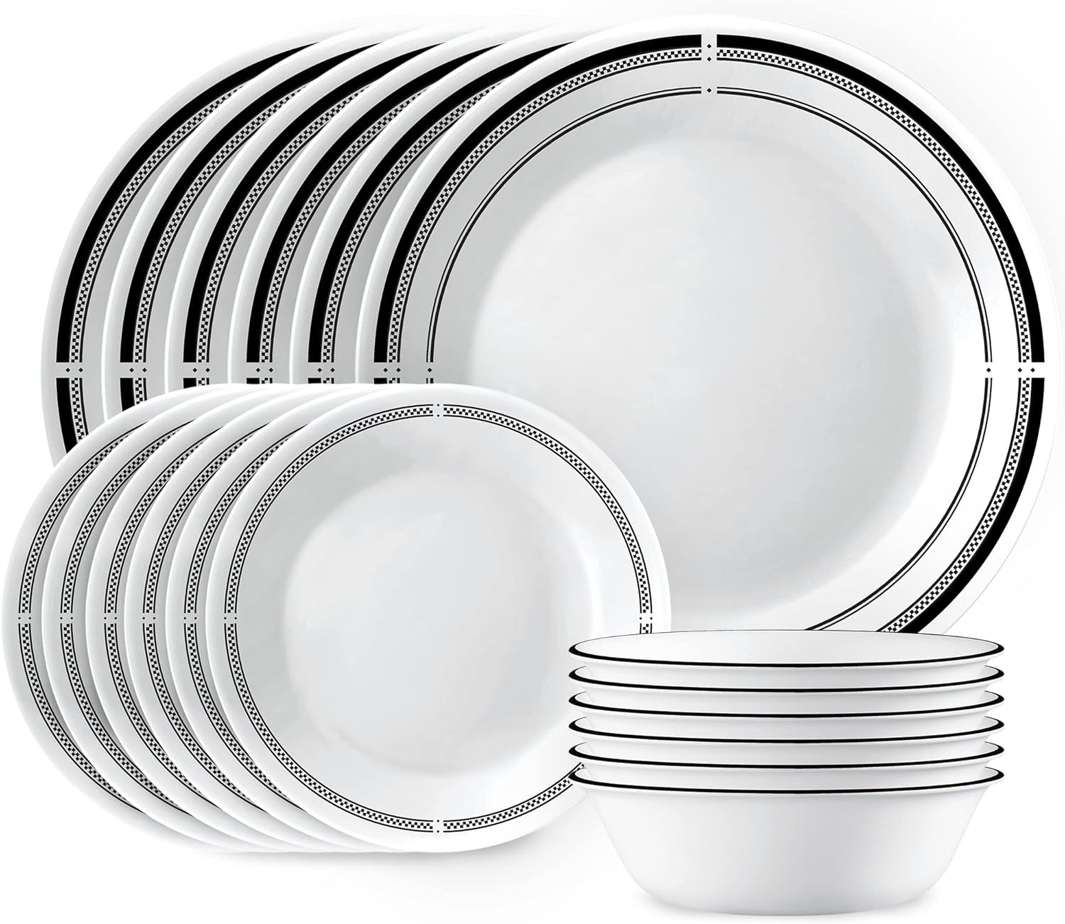 Corelle 18-Piece Round Dinnerware Set for 6, Lightweight Plates