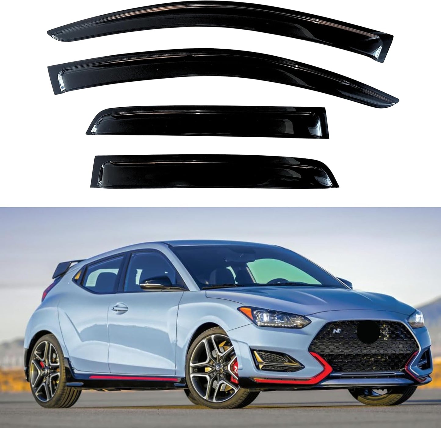 KPY Window Visor Rain Guards for Hyundai Veloster N 2019-2022