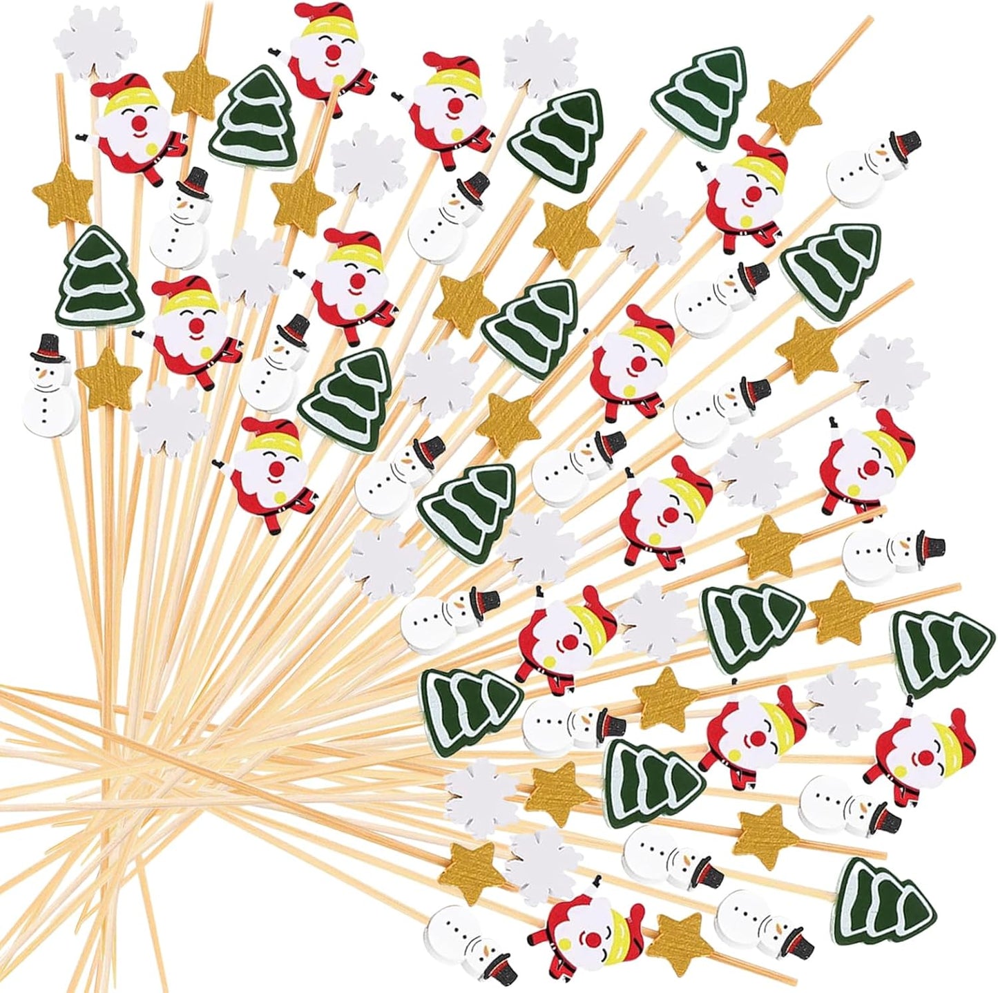 Christmas Cocktail Picks: Festive Bamboo Skewers