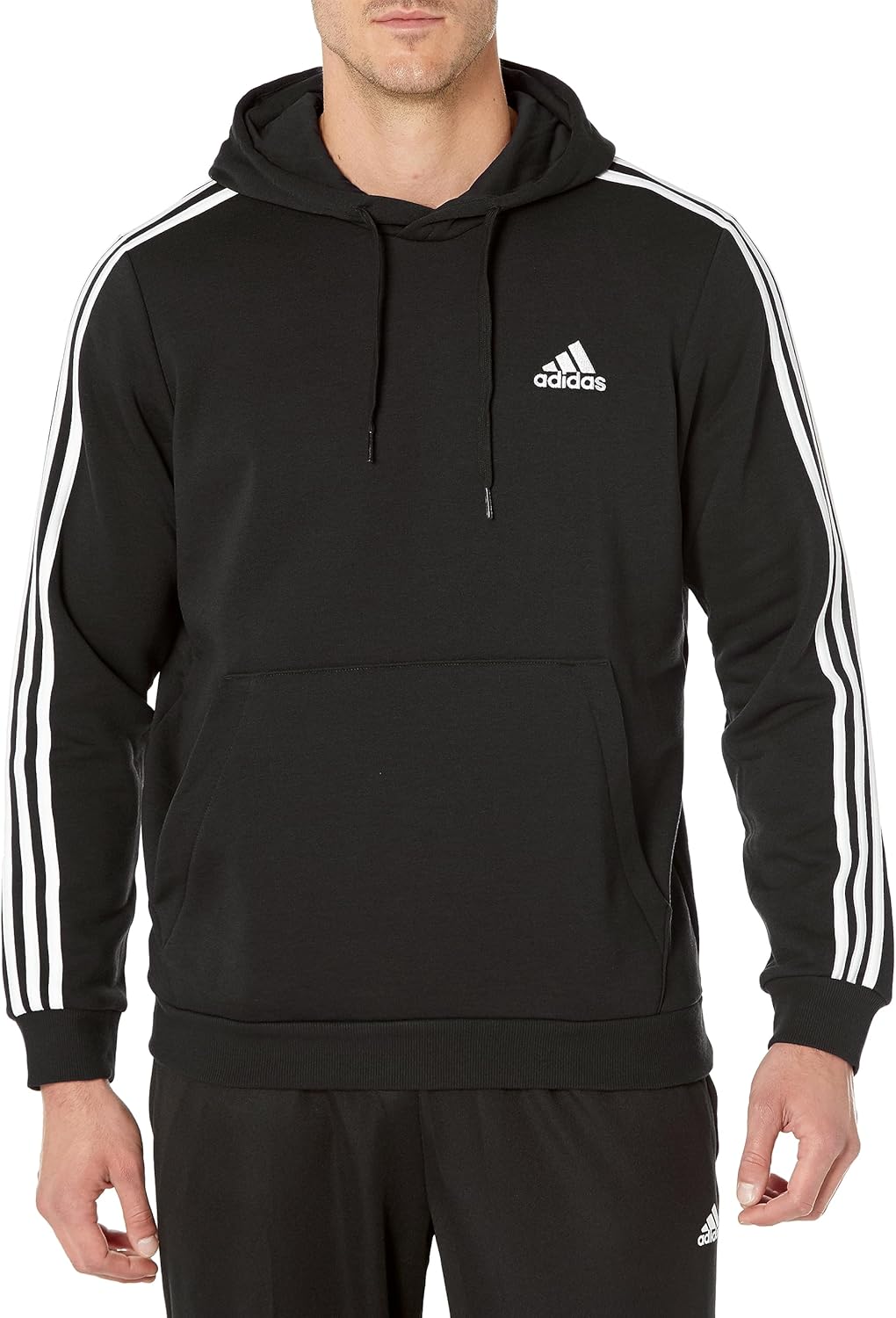 adidas Men's Essentials Fleece 3-Stripes Hoodie for Comfort