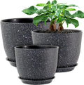 12/10/9 Large Modern Plant Pots - 3 Size Plastic Planter Set