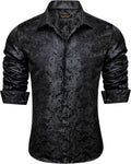 Mens Silk Paisley Dress Shirt Casual Button Down - Slim Floral