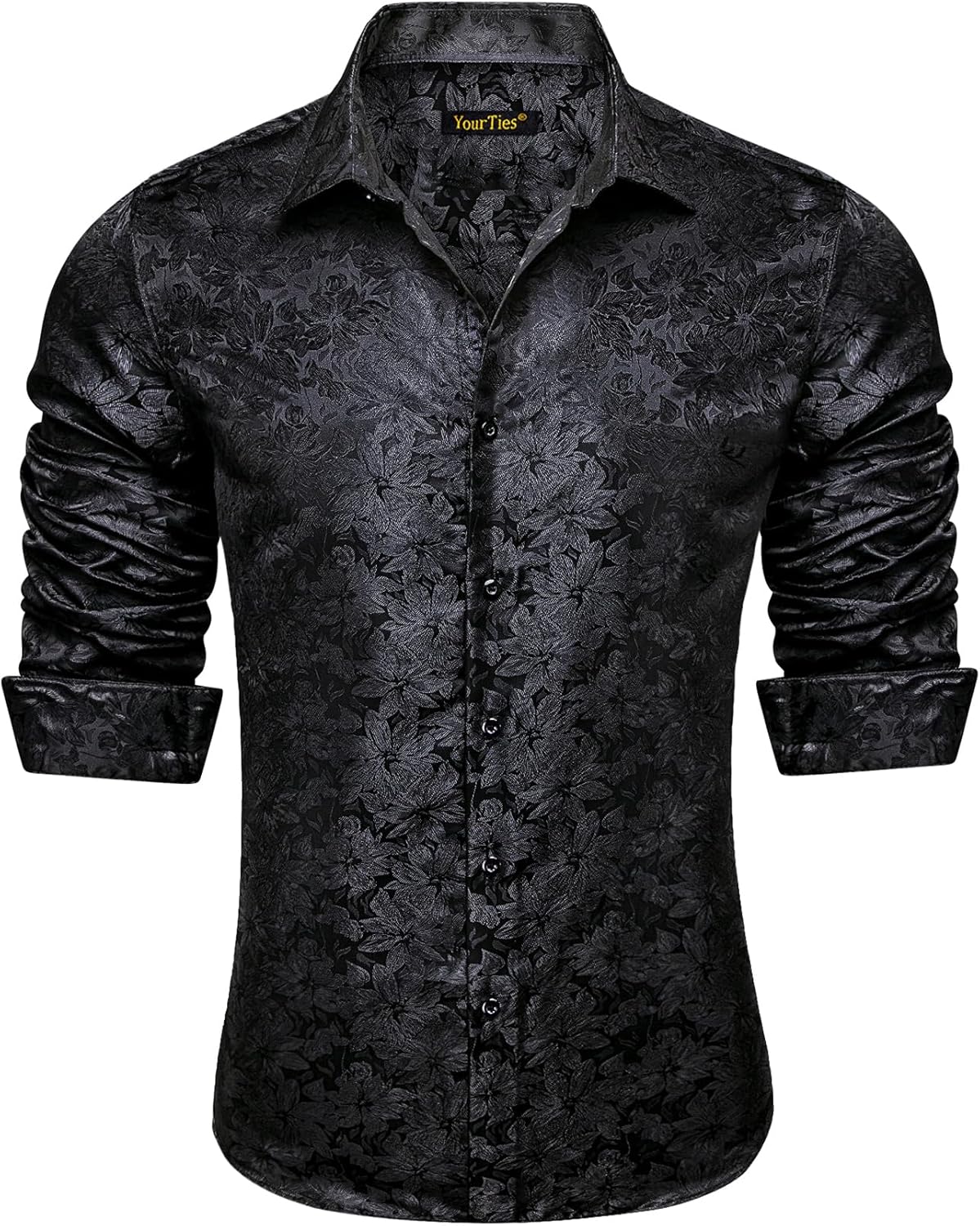 Mens Silk Paisley Dress Shirt for Casual and Formal Events