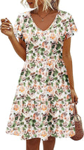 Women's Casual Dress with Pockets and Ruffles by HOTOUCH for Summer