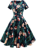 Wedtrend Womens 1950s Vintage Audrey Hepburn Cocktail Dress - Cotton