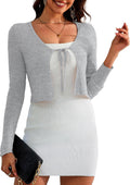 a.Jesdani Women's Shrug Sweater Tie Front Cropped Cardigan