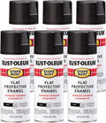 Stops Rust Spray Paint 6 Pack, Flat Black - Durable Exterior