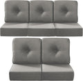 Luxury 22x24/24x22 6-Inch Outdoor Cushions Set of 5 - Grey Patio