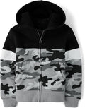 Boys' Long Sleeve Sherpa Lined Zip-Front Hoodie Sweatshirt - Warm