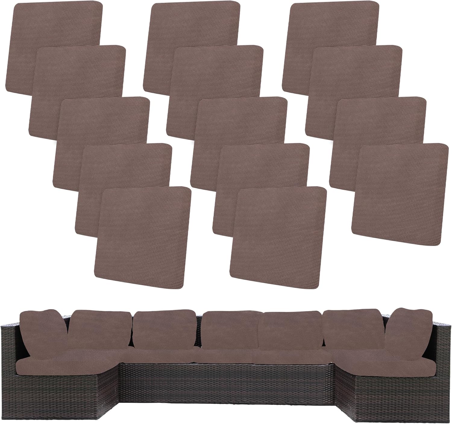 14Pcs Stretch Patio Cushion Covers by BIETYONE for Outdoor Use