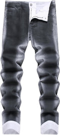 DANT BULUN Men's Ripped Slim Fit Straight Leg Jeans - Comfortable Deep