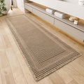 Waffle Bath Mat 2x4 ft Beige - Absorbent Non Slip Boho Rug