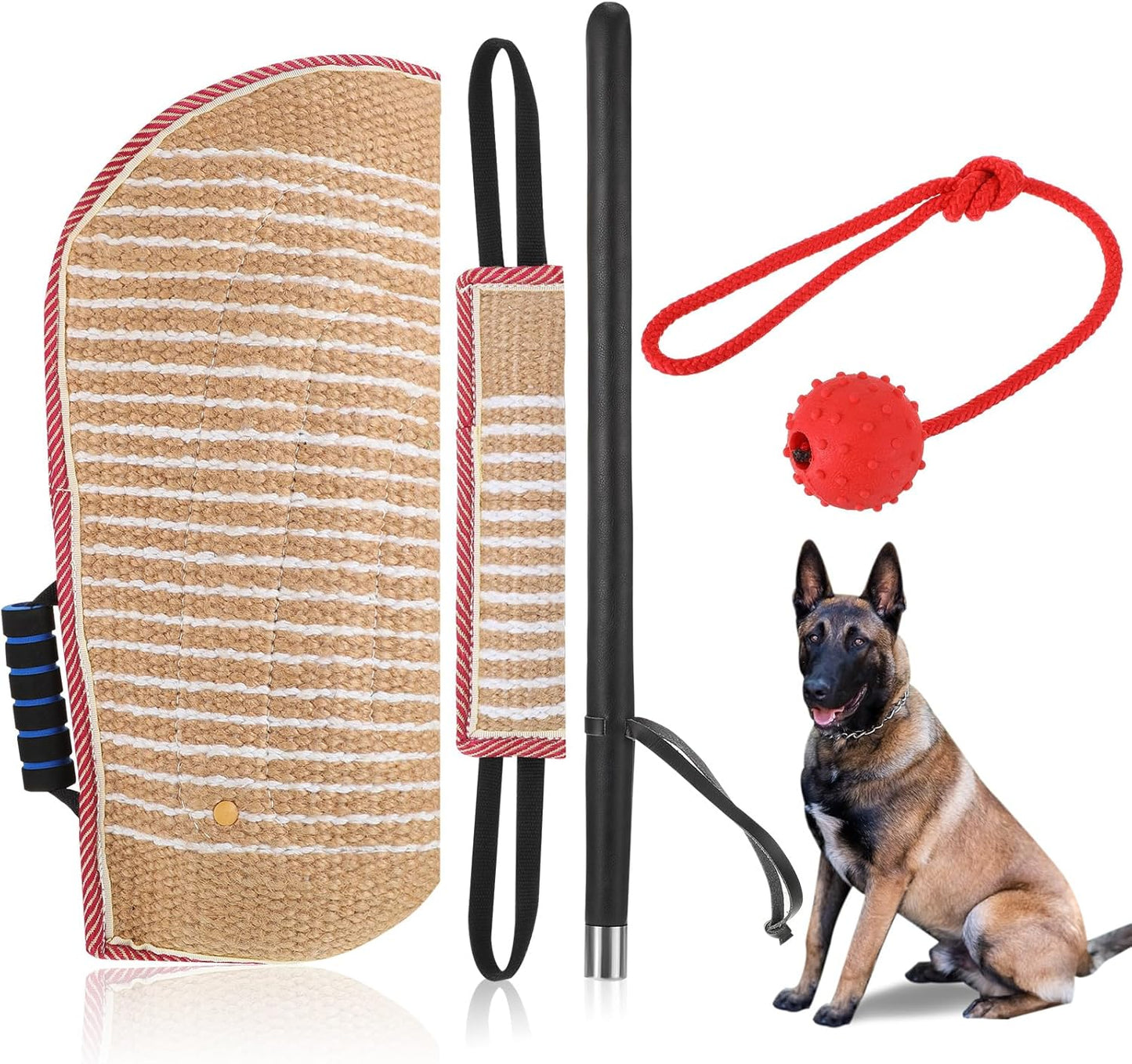 Leyndo Dog Training Set with Sleeve, Tug Toy, Stick, and Ball