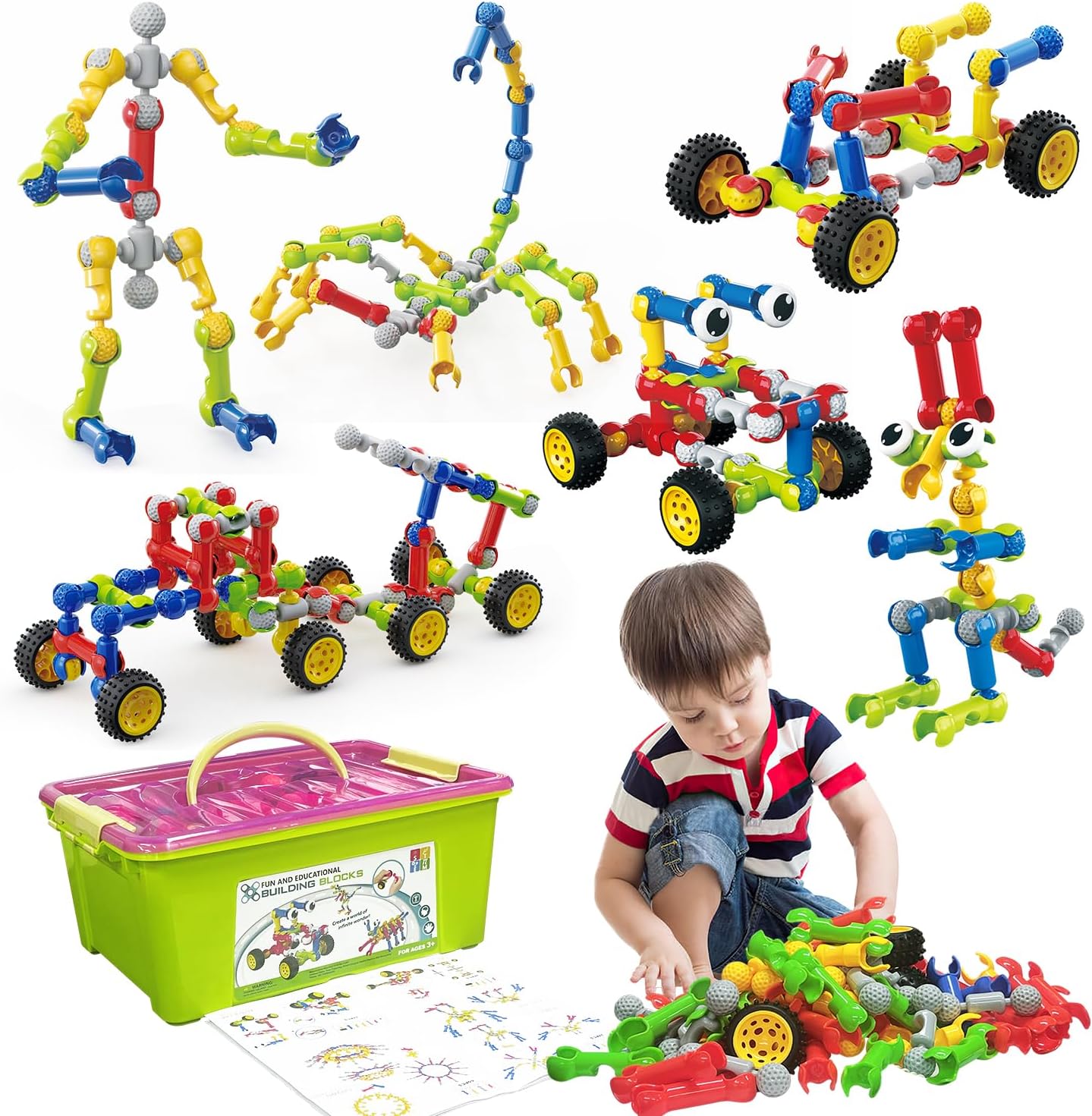 Huaker STEM Building Toys: 180 Pieces Educational Fun