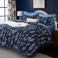 Floral Comforter Set Full Navy Blue - All-Season Cozy 7-Piece