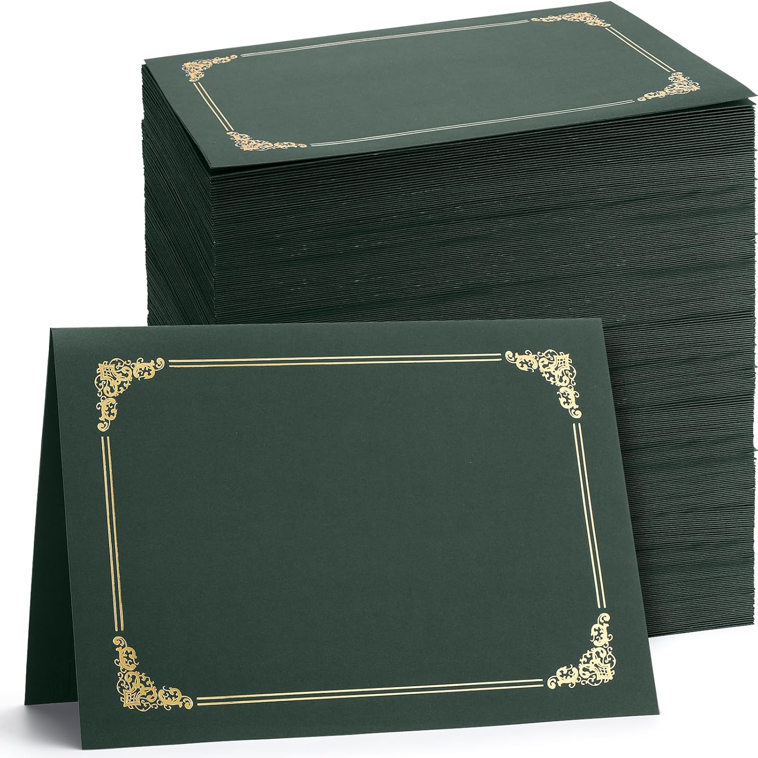 Fainne 120 Packs Certificate Holders with Gold Foil Border