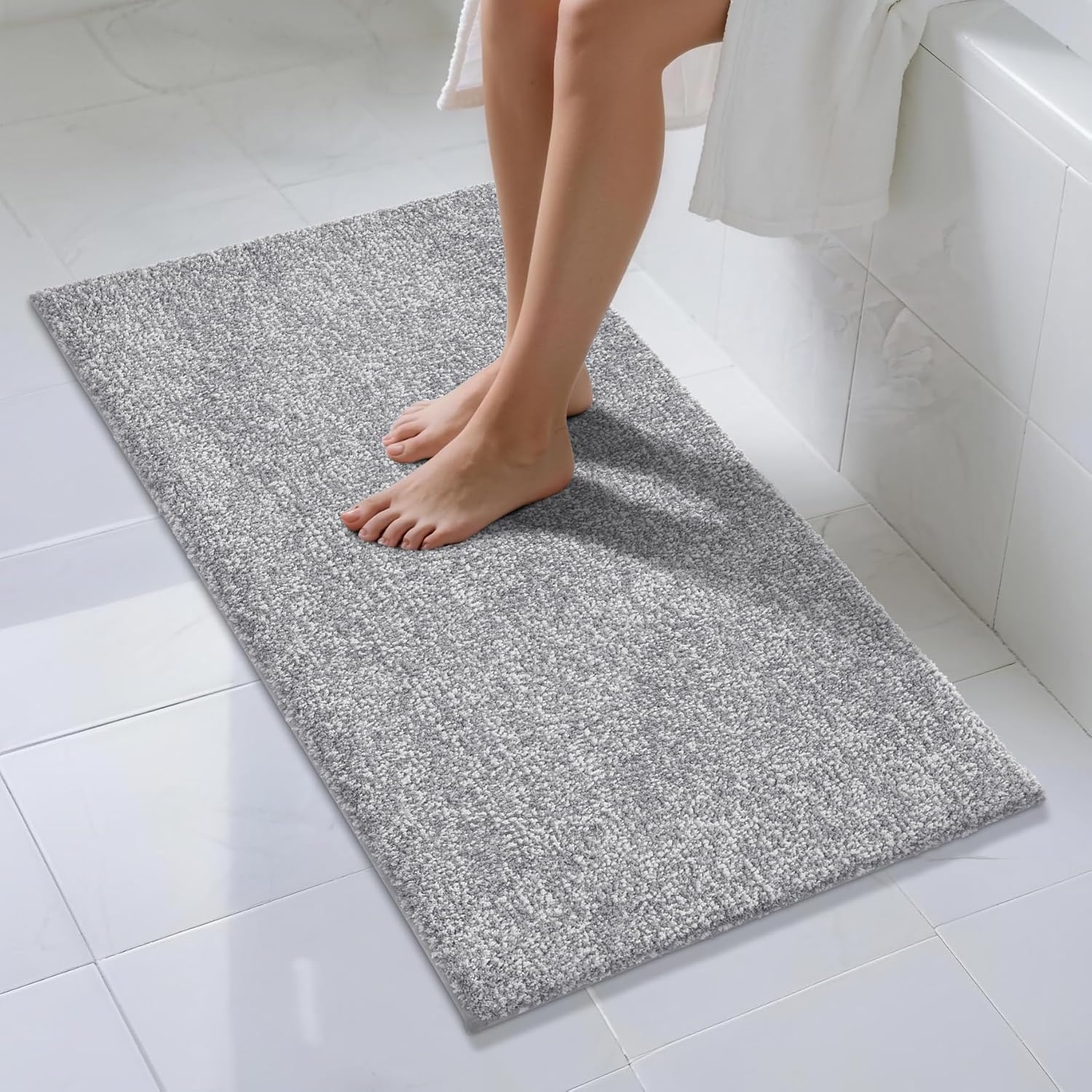 Yimobra Long Bathroom Rug Non Slip Washable Soft Microfiber