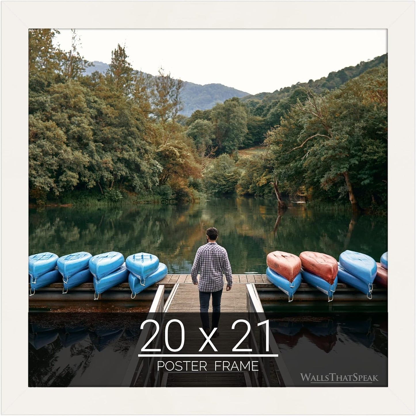 20x21 White Picture Frame for Puzzles, Posters, and Photos