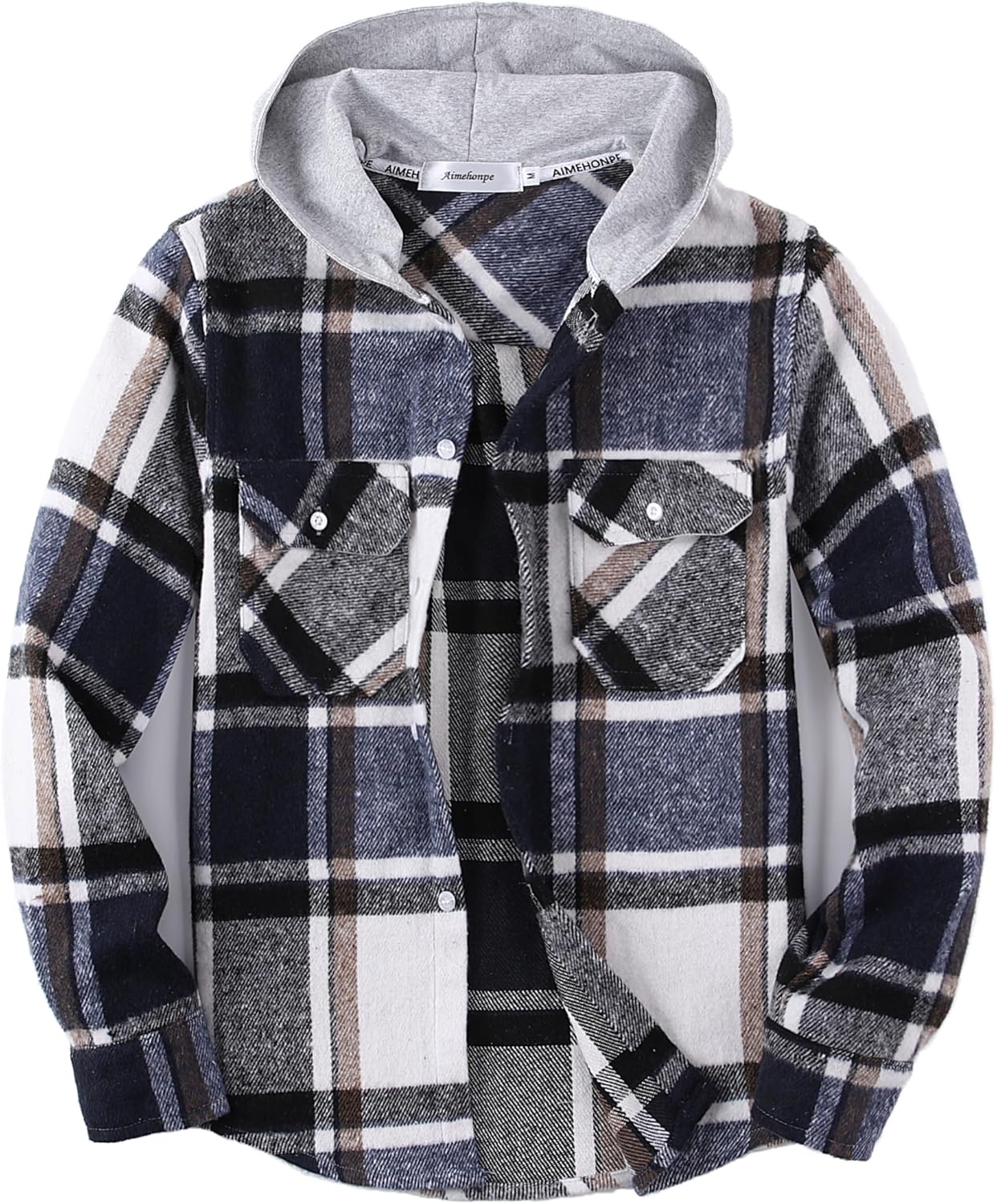 Boys Girls Casual Flannel Plaid Hoodies for Fall Fashion