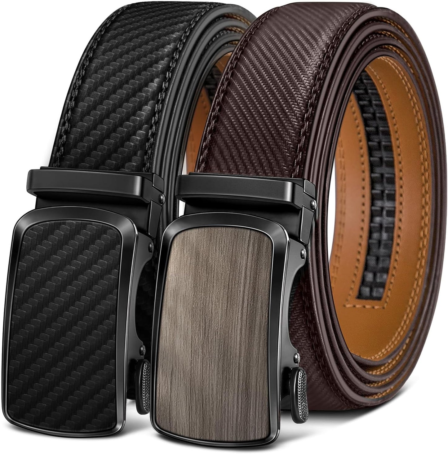 BULLIANT Men's Ratchet Belt 2 Pack for Perfect Fit and Comfort