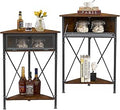 VECELO 3-Tier Corner Shelf - Space-Saving Industrial Accent Table