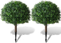 Faux Boxwood Balls for Outdoor Planters - Set of 2 UV Resistant