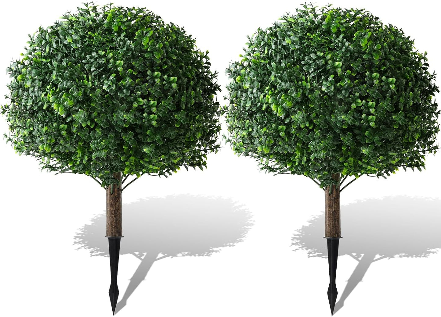 Faux Boxwood Balls for Outdoor Planters - Set of 2 UV Resistant