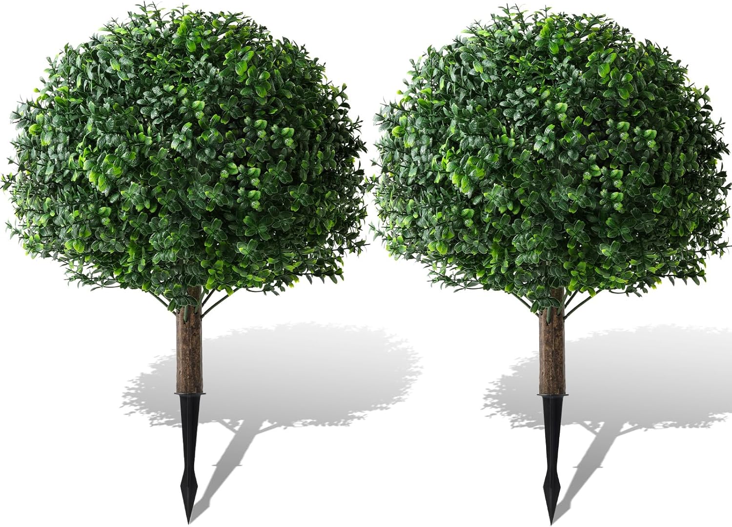 Faux Boxwood Balls for Outdoor Planters - Set of 2 UV Resistant