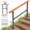 4 Step Handrails for Outdoor Steps and Indoor Stairs - Wood Grain