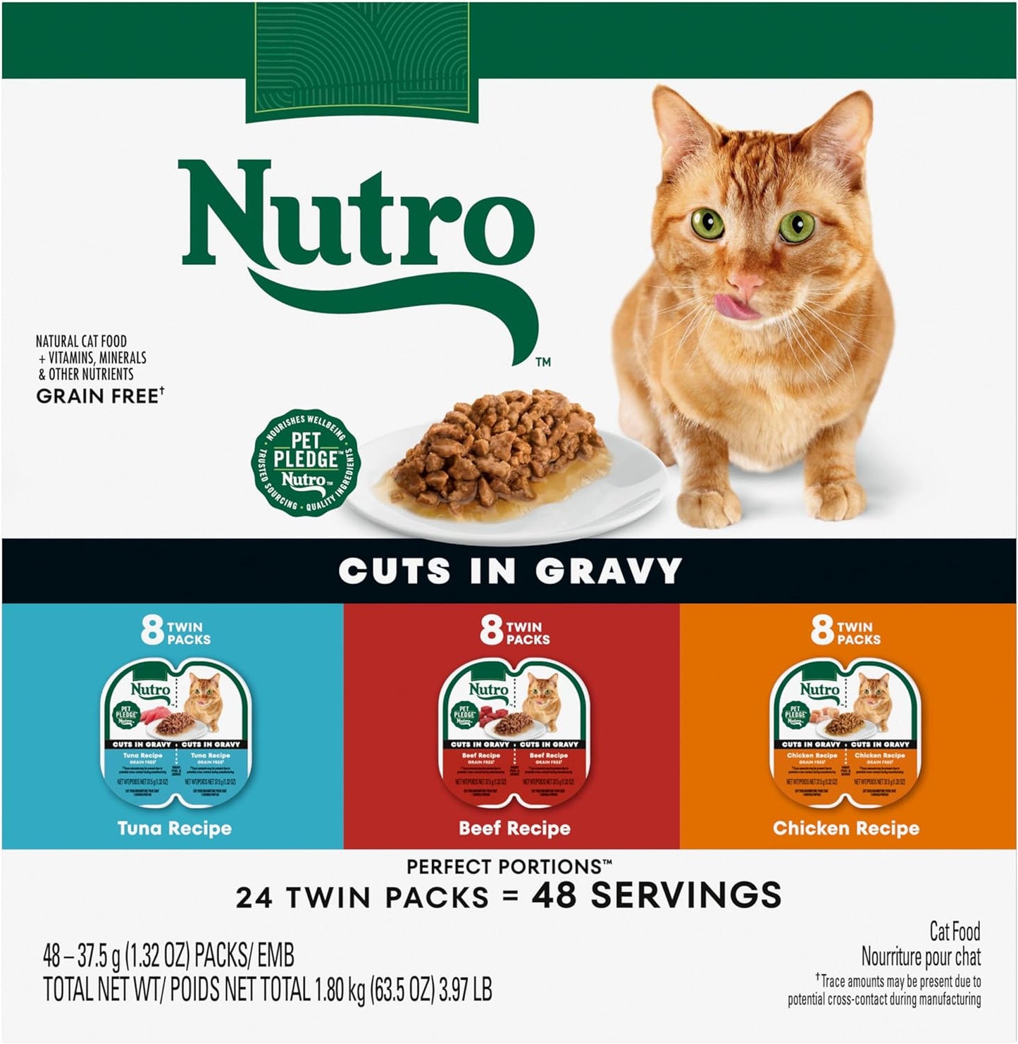 Nutro Perfect Portions Wet Cat Food Cuts in Gravy for Cats