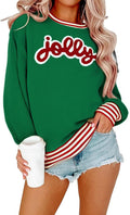 Christmas Sequins Sweatshirt Women Holly Jolly Glitter Patch - Cozy us