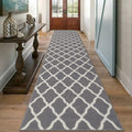 Hallway Runner Rug 2.6x12 ft Light Gray - Low Profile Dirt Trapper