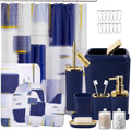 Bathroom Set Navy Blue and Gold Bathroom Accessories Set - Complete