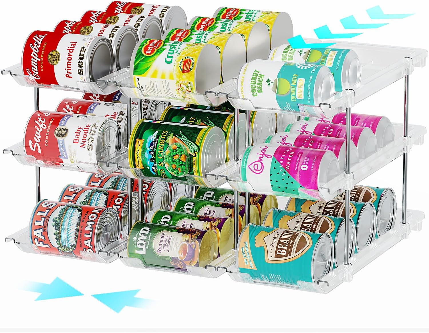 Can Organizer for Pantry, 3 Tiers Storage Rack for Cans