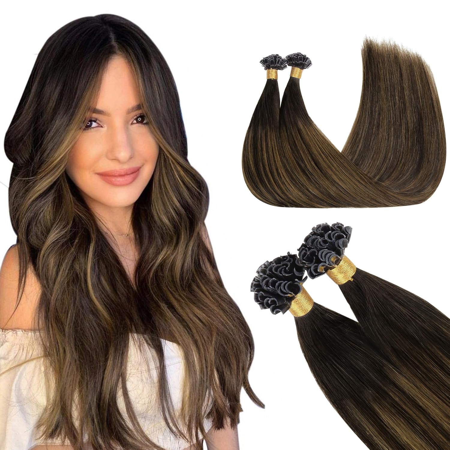 GOO GOO U Tip Hair Extensions Real Human Hair for Stunning Styles