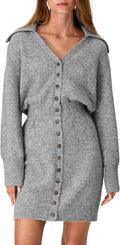 Sweater Dresses for Women 2025 Trendy Long Sleeve Button Down Mini is