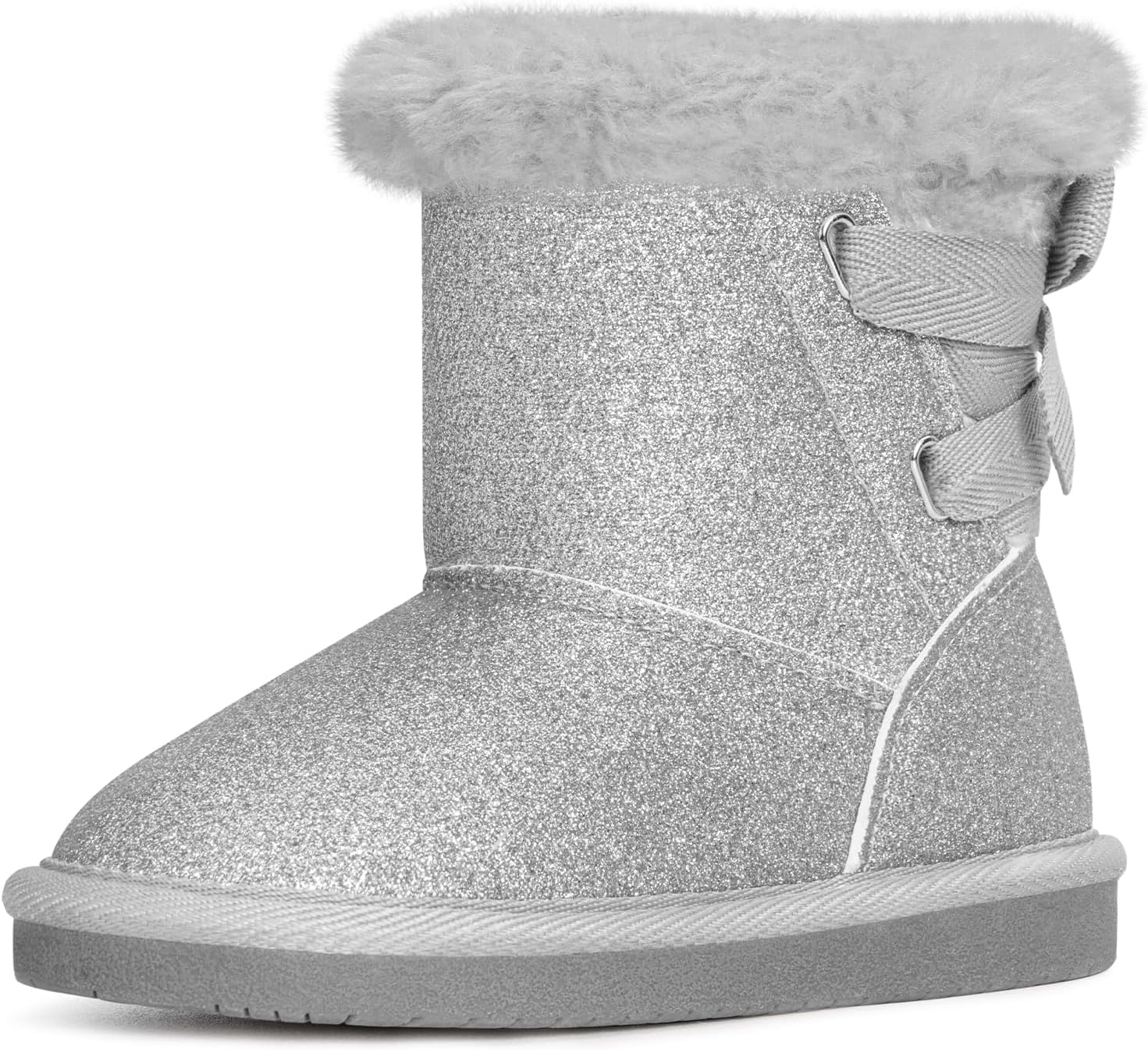 KRABOR Glitter Warm Winter Snow Shoes for Toddlers and Girls