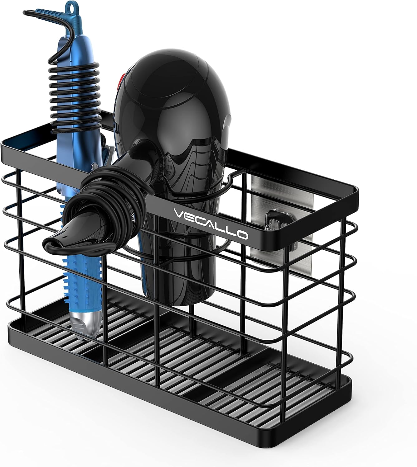 Vecallo Hair Styling Organizer - Wall Mount Storage Basket for Hot Tools