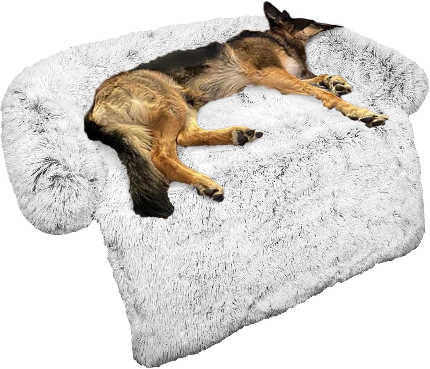 Calming Dog Bed Fluffy Plush Mat for Pets with Washable Cover