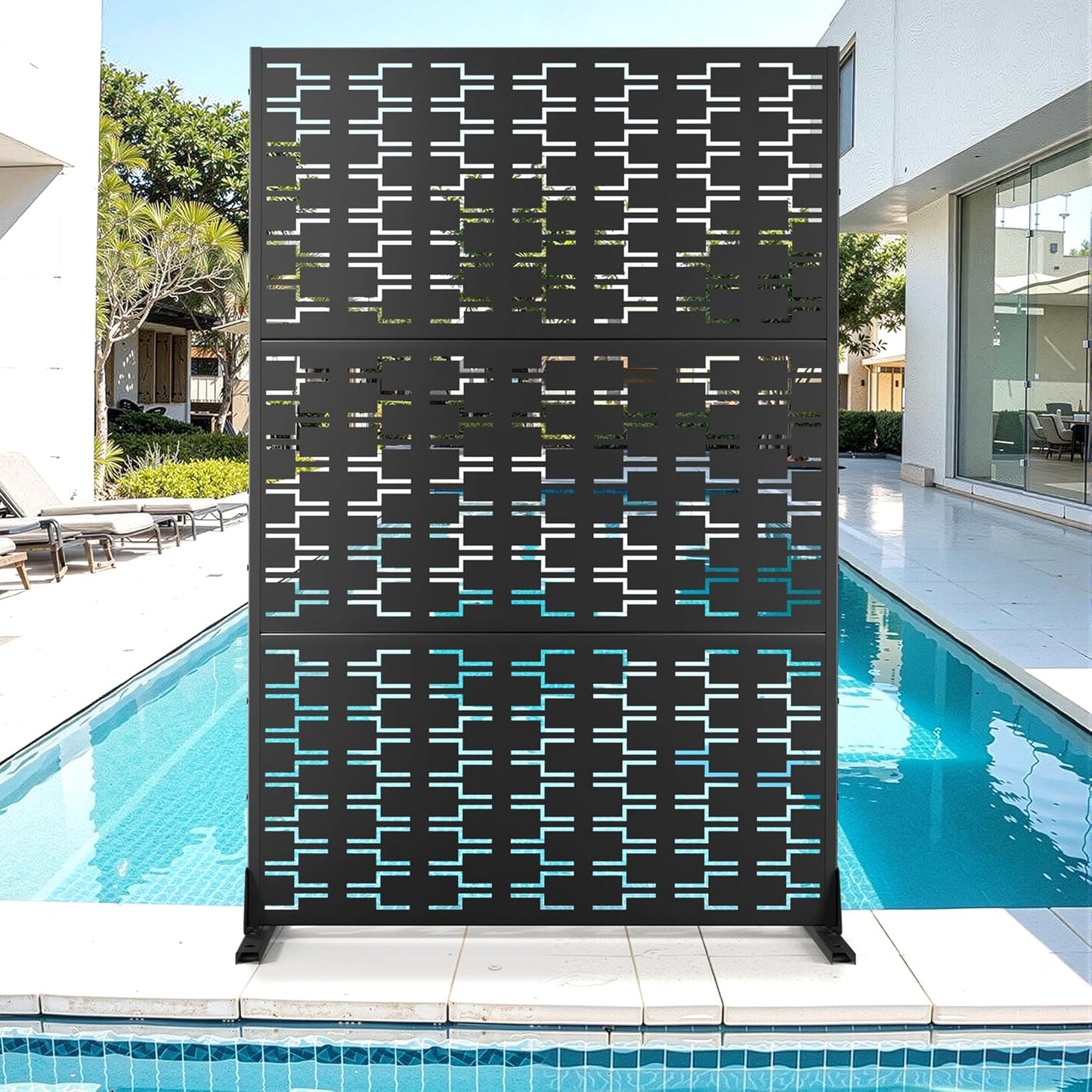 Metal Privacy Screen for Outdoor & Indoor Use, Stylish Panels